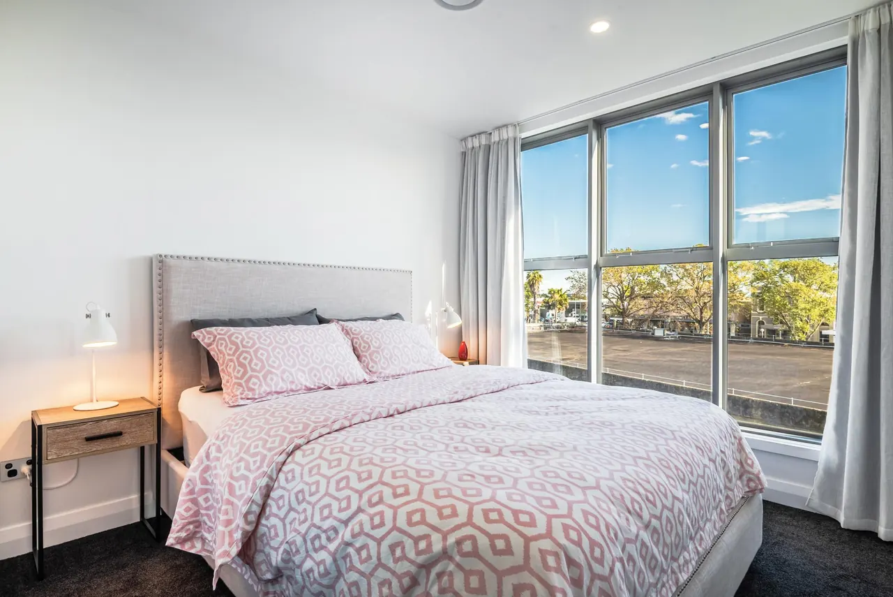 One of the two downstairs bedrooms of Penthouse 504