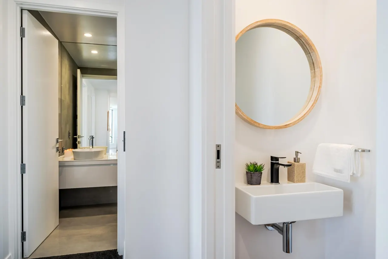 The guest powder room