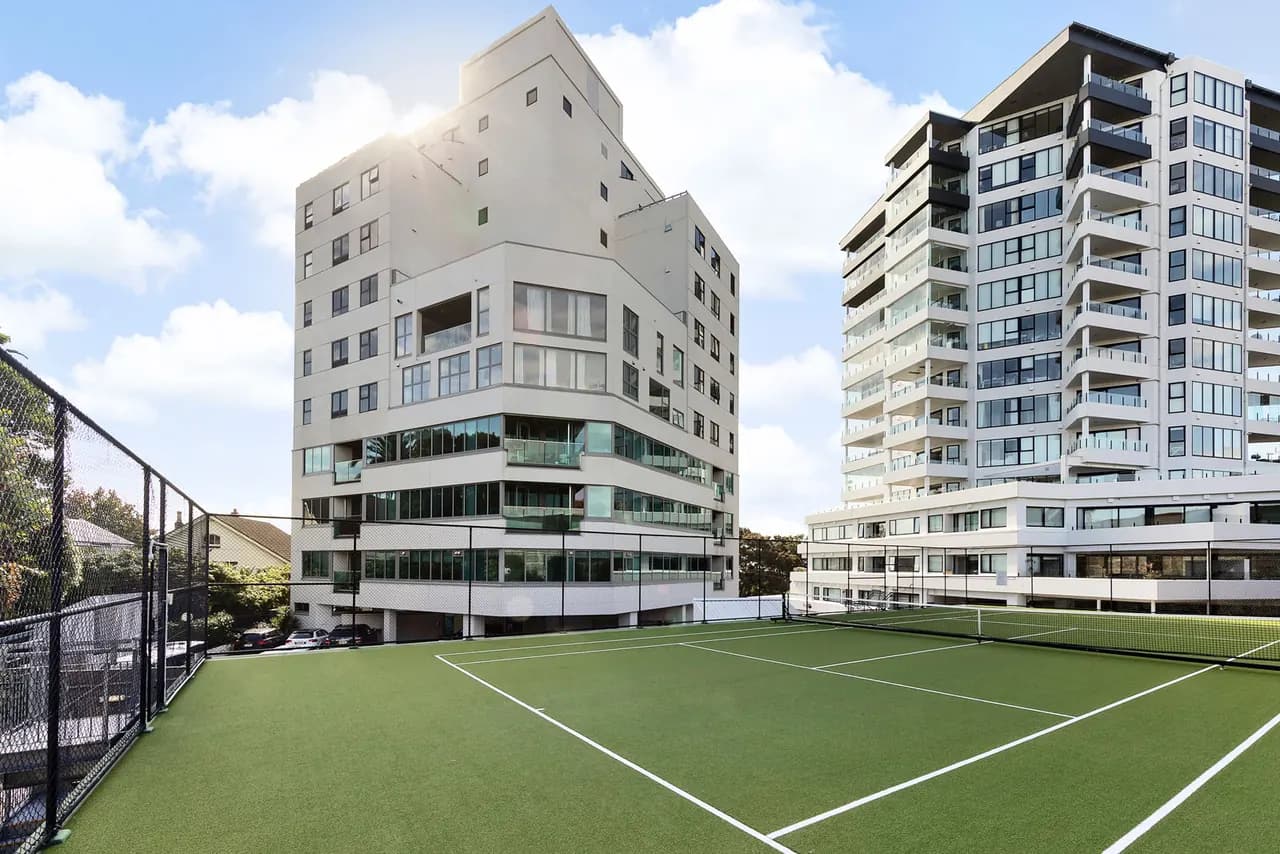 The full-size tennis court at Western Park, Freemans Bay