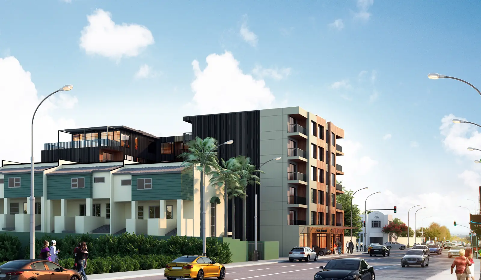 The pre-construction render of the Logan at Greenwoods Corner